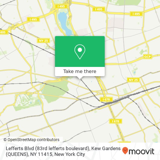 Mapa de Lefferts Blvd (83rd lefferts boulevard), Kew Gardens (QUEENS), NY 11415