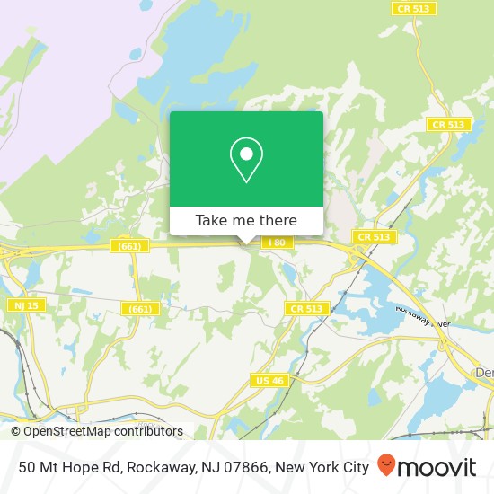 Mapa de 50 Mt Hope Rd, Rockaway, NJ 07866
