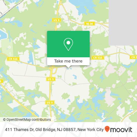 411 Thames Dr, Old Bridge, NJ 08857 map