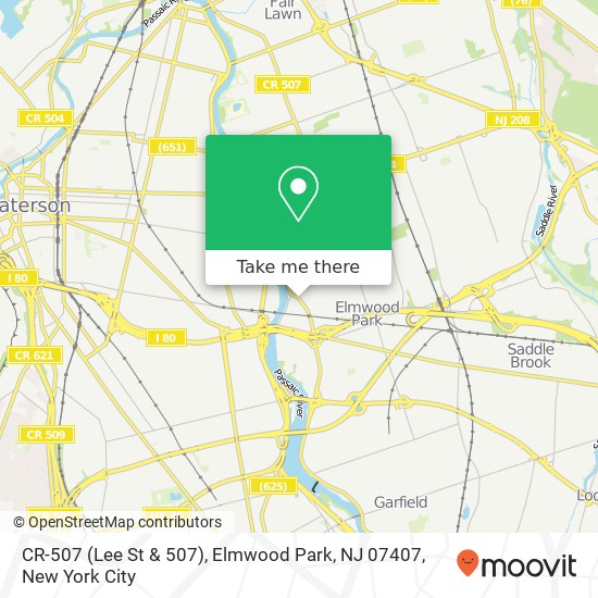 Mapa de CR-507 (Lee St & 507), Elmwood Park, NJ 07407