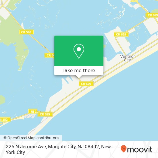 Mapa de 225 N Jerome Ave, Margate City, NJ 08402