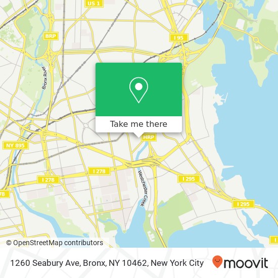 Mapa de 1260 Seabury Ave, Bronx, NY 10462