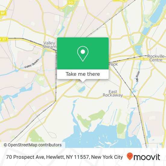Mapa de 70 Prospect Ave, Hewlett, NY 11557