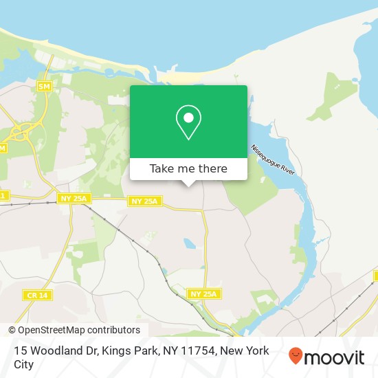 Mapa de 15 Woodland Dr, Kings Park, NY 11754