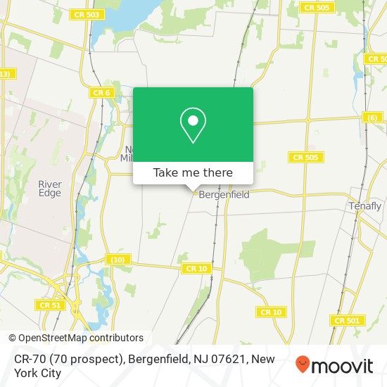 Mapa de CR-70 (70 prospect), Bergenfield, NJ 07621