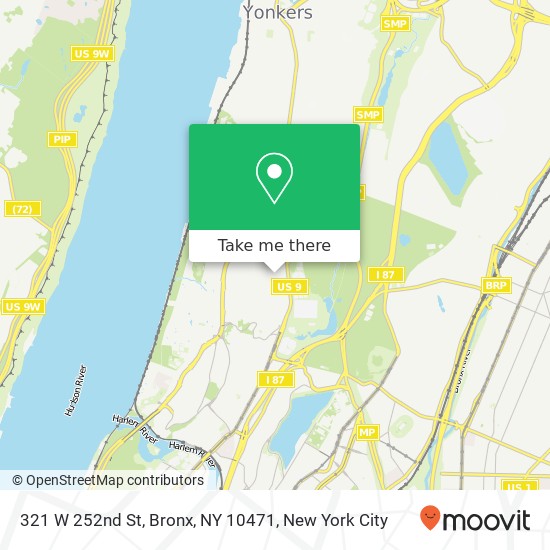 Mapa de 321 W 252nd St, Bronx, NY 10471