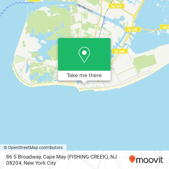86 S Broadway, Cape May (FISHING CREEK), NJ 08204 map