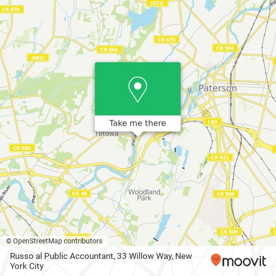 Russo al Public Accountant, 33 Willow Way map