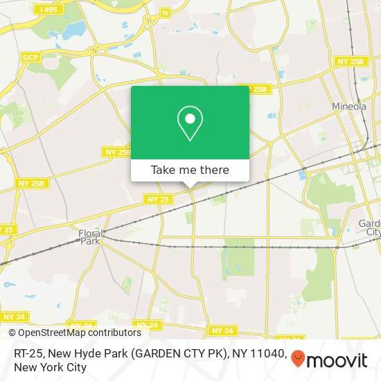 Mapa de RT-25, New Hyde Park (GARDEN CTY PK), NY 11040