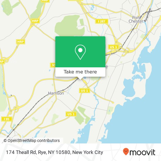 Mapa de 174 Theall Rd, Rye, NY 10580
