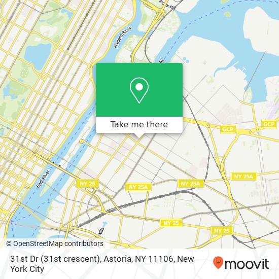 Mapa de 31st Dr (31st crescent), Astoria, NY 11106