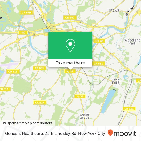 Mapa de Genesis Healthcare, 25 E Lindsley Rd