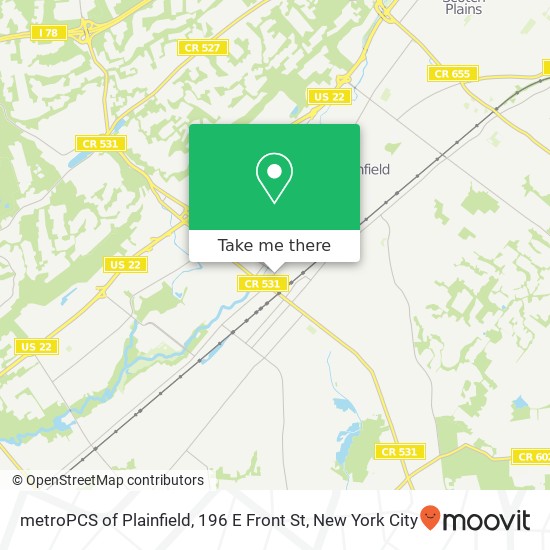 Mapa de metroPCS of Plainfield, 196 E Front St