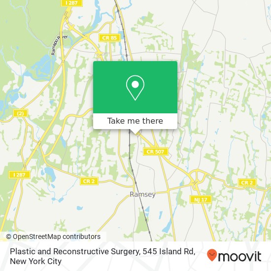 Mapa de Plastic and Reconstructive Surgery, 545 Island Rd