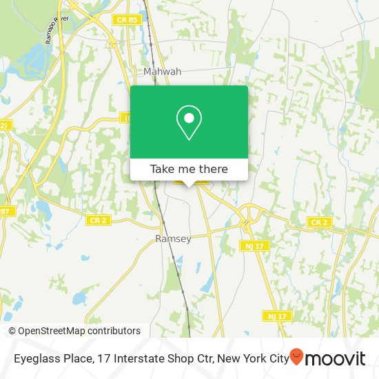Mapa de Eyeglass Place, 17 Interstate Shop Ctr