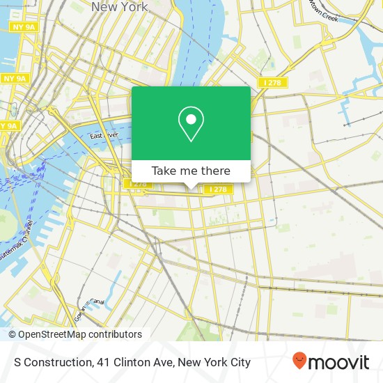 Mapa de S Construction, 41 Clinton Ave