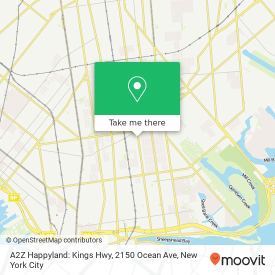 A2Z Happyland: Kings Hwy, 2150 Ocean Ave map