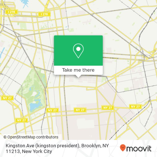 Kingston Ave (kingston president), Brooklyn, NY 11213 map
