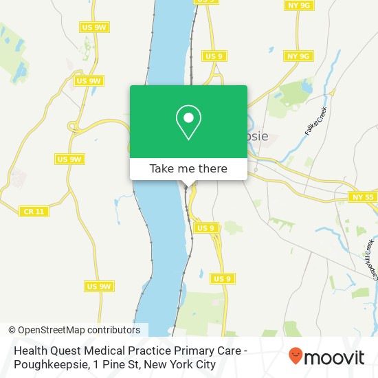 Mapa de Health Quest Medical Practice Primary Care -Poughkeepsie, 1 Pine St