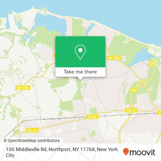Mapa de 100 Middleville Rd, Northport, NY 11768