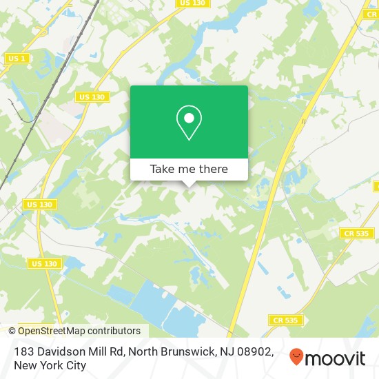 Mapa de 183 Davidson Mill Rd, North Brunswick, NJ 08902