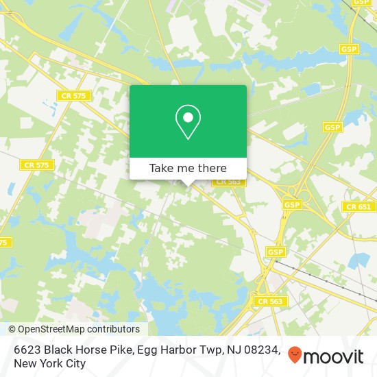 6623 Black Horse Pike, Egg Harbor Twp, NJ 08234 map