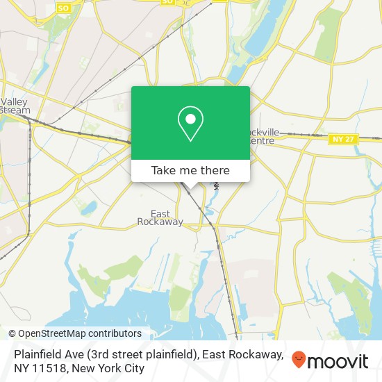 Mapa de Plainfield Ave (3rd street plainfield), East Rockaway, NY 11518