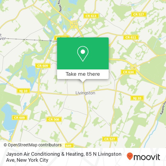 Mapa de Jayson Air Conditioning & Heating, 85 N Livingston Ave