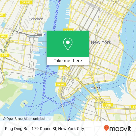Mapa de Ring Ding Bar, 179 Duane St