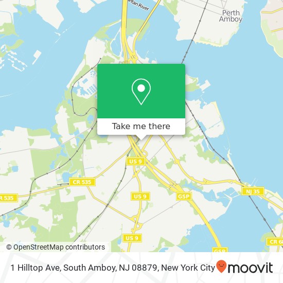 Mapa de 1 Hilltop Ave, South Amboy, NJ 08879