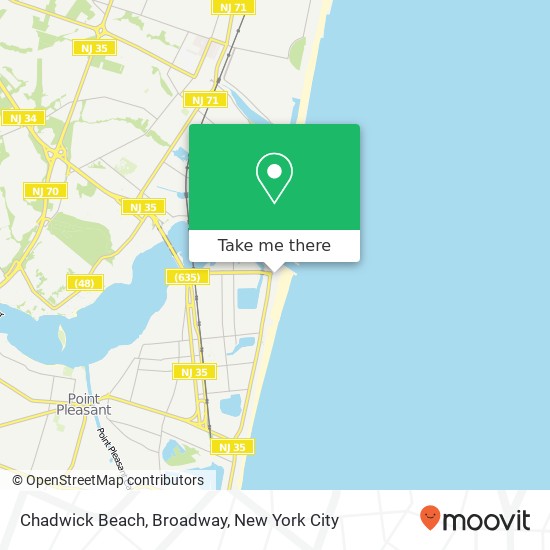 Chadwick Beach, Broadway map