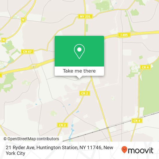 Mapa de 21 Ryder Ave, Huntington Station, NY 11746