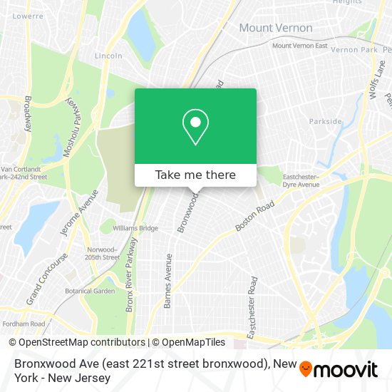 Bronxwood Ave (east 221st street bronxwood) map