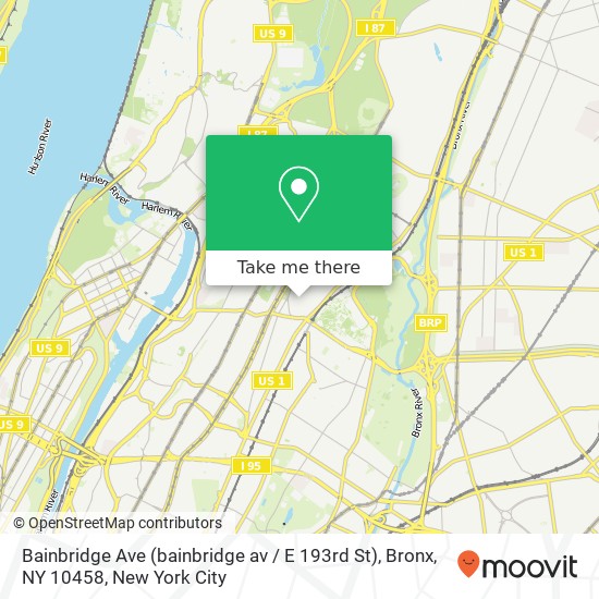 Bainbridge Ave (bainbridge av / E 193rd St), Bronx, NY 10458 map