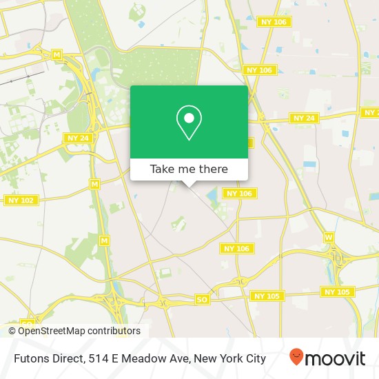 Mapa de Futons Direct, 514 E Meadow Ave
