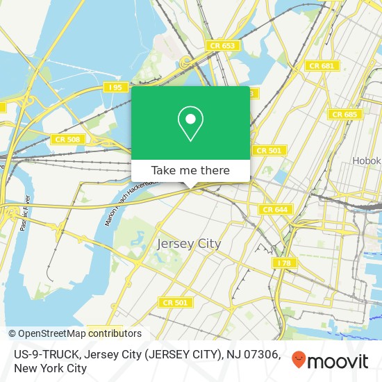 Mapa de US-9-TRUCK, Jersey City (JERSEY CITY), NJ 07306