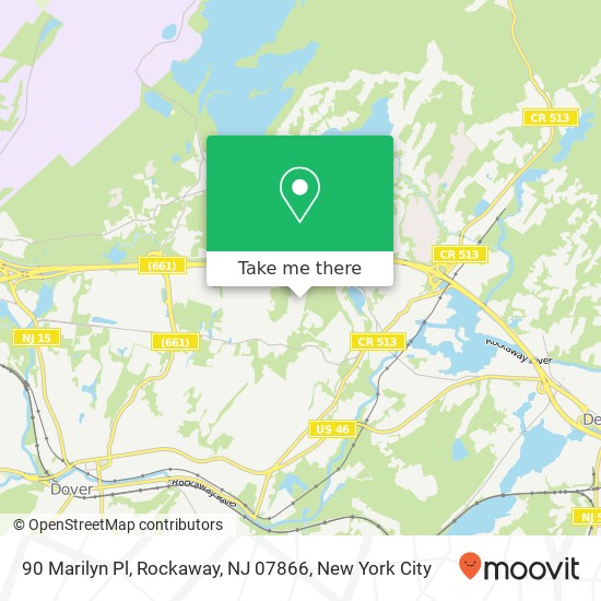 Mapa de 90 Marilyn Pl, Rockaway, NJ 07866