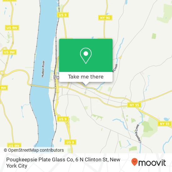Mapa de Pougkeepsie Plate Glass Co, 6 N Clinton St