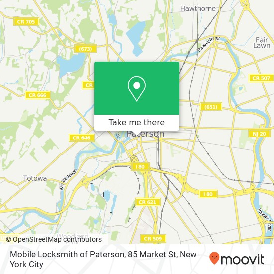 Mapa de Mobile Locksmith of Paterson, 85 Market St