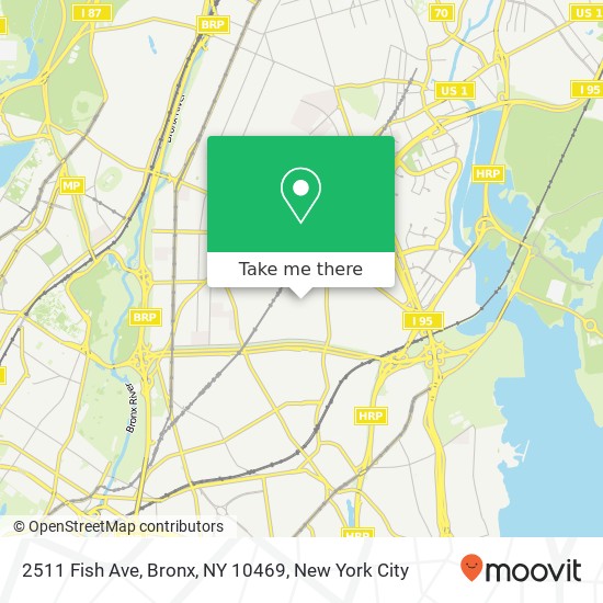 Mapa de 2511 Fish Ave, Bronx, NY 10469