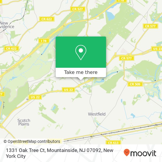 1331 Oak Tree Ct, Mountainside, NJ 07092 map