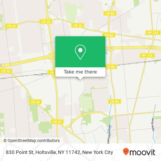 Mapa de 830 Point St, Holtsville, NY 11742