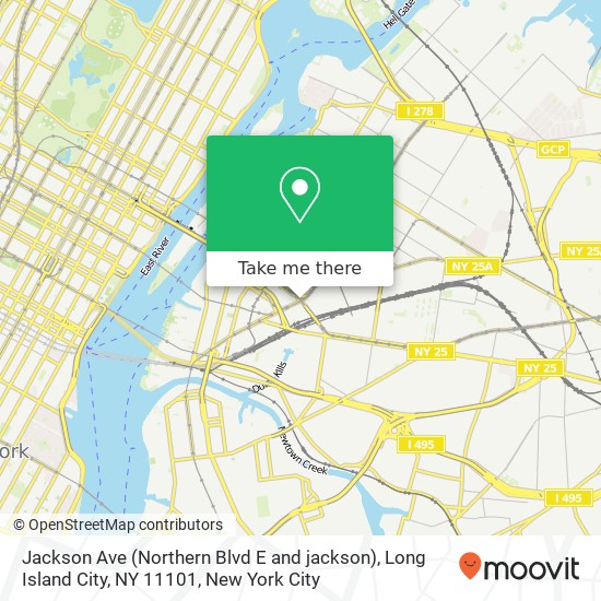 Mapa de Jackson Ave (Northern Blvd E and jackson), Long Island City, NY 11101