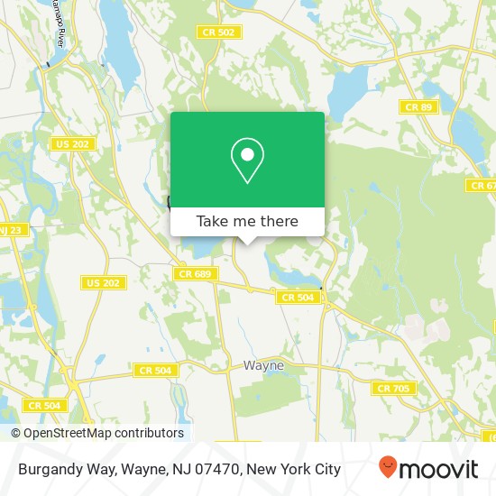 Mapa de Burgandy Way, Wayne, NJ 07470