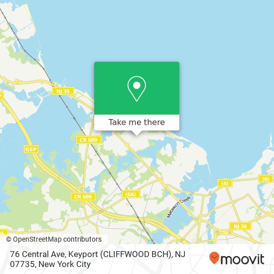 76 Central Ave, Keyport (CLIFFWOOD BCH), NJ 07735 map