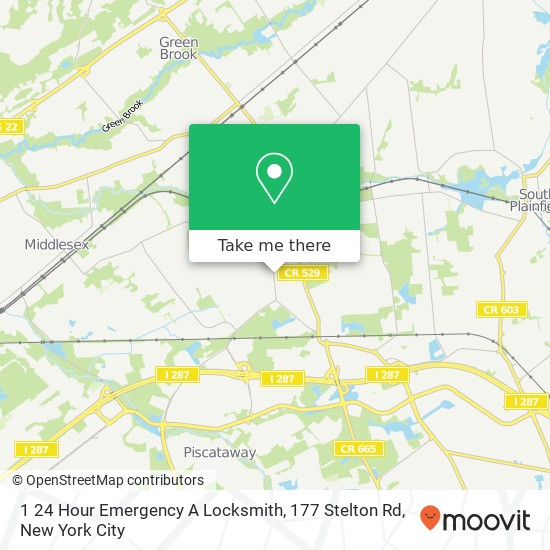 1 24 Hour Emergency A Locksmith, 177 Stelton Rd map