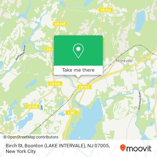 Mapa de Birch St, Boonton (LAKE INTERVALE), NJ 07005