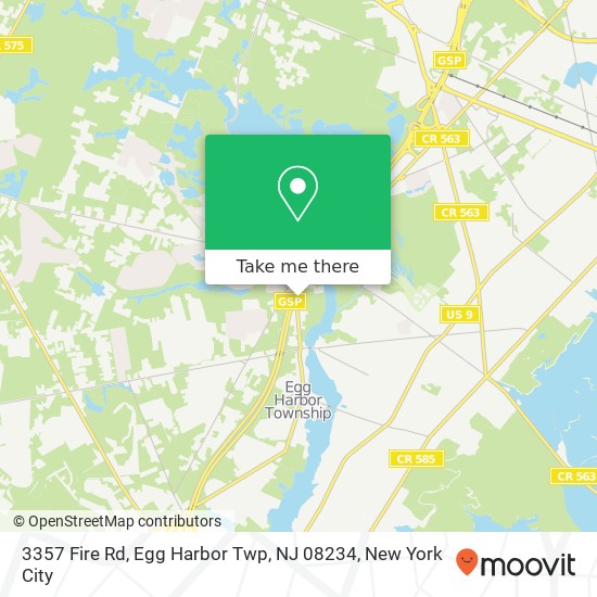 Mapa de 3357 Fire Rd, Egg Harbor Twp, NJ 08234