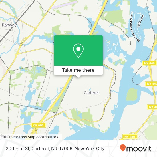 Mapa de 200 Elm St, Carteret, NJ 07008