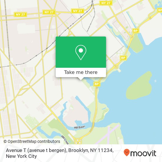 Mapa de Avenue T (avenue t bergen), Brooklyn, NY 11234